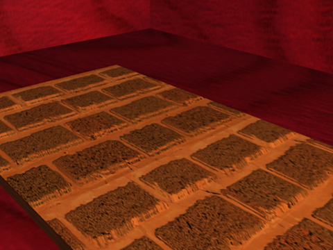 Parallax bump mapping on a floor of raised tiles